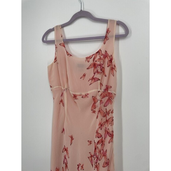 Vintage Y2K Slip Pink Butterfly Fairy Midi Lana Soft Girl Effy Whimsical Dress - Picture 2 of 12